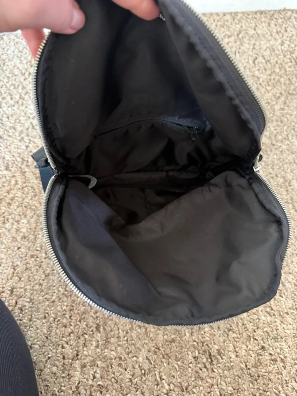 lululemon athletica Black Messenger Sling Bag with Silver Zipper - Picture 3 of 3
